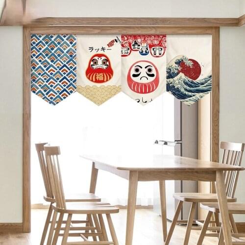 Japanese Triangle Hanging Curtain Living Room Entrance Kitchen Door Curtain Partition Curtain Izakaya Triangle Flag Decoration