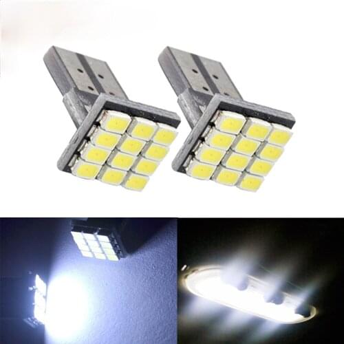 2X T10 W5W 12SMD 1206 Car Wedge White LED DC 12V Canbus No Error Decoder Car External Lights License Plate Corner Backup Lamp