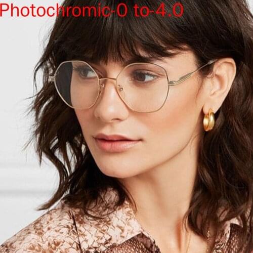 2020 Fashion UV Finished Sun Photochromic Myopia Glasses Women High Quality Optical Eyewear Degree Prescription Glasses Frame NX