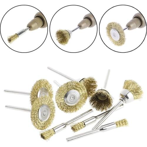 9 Brass Brush Wire Wheel Brushes Die Grinder Rotary Electric Tool for Engraver