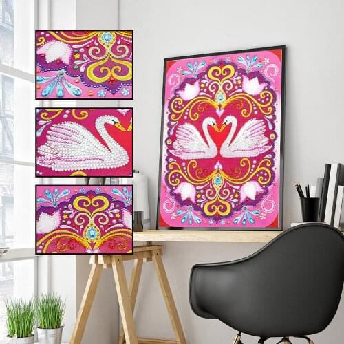 5D diamond painting DIY special-shaped crystal diamond embroidery kit cartoon swan home decoration crafts ornaments hanging pain