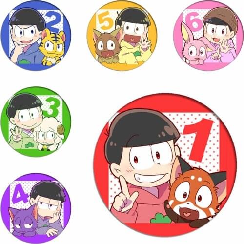 Anime Osomatsu Cosplay Badge Karamatsu Choromatsu Ichimatsu Jyushimatsu Brooch Pins Collection Cartoon Toys for Backpacks Bags