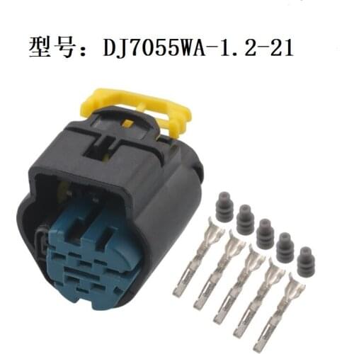 Free shipping 200 sets 5 pin female Connector cable Terminal plug connectors jacket auto Plug socket DJ7055WA-1.2-21