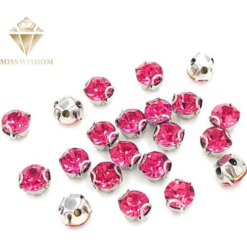 Free shipping 4/5/6/8mm Rose round 3D shape claw rhinestone strass Glass Crystal sew on rhinestones diy clothing accessories
