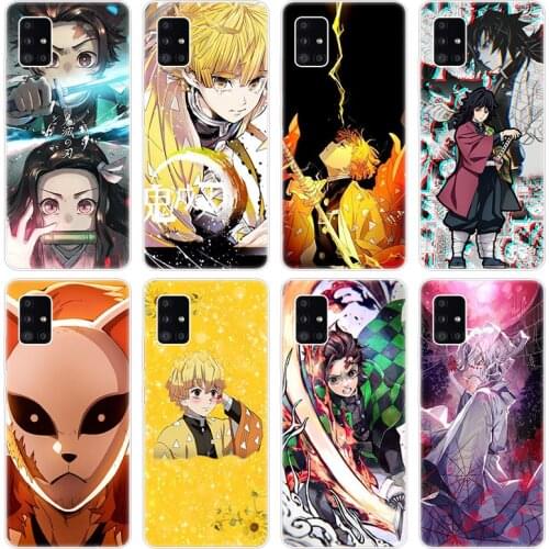 Anime Kimetsu no Yaiba Case for Samsung Galaxy A12 A02 A03S A21S A22 A32 A52 A72 A82 Quantum 2 S21 Plus FE Ultra M02S M12 Cover