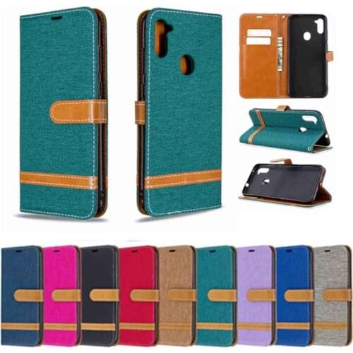 Denim Leather Flip Wallet Card slot Cover For Samsung Galaxy A3 A5 A6 A7 A8 A10 A20 A30 A40 A50 Plus 2018 2017 2016 Phone Case