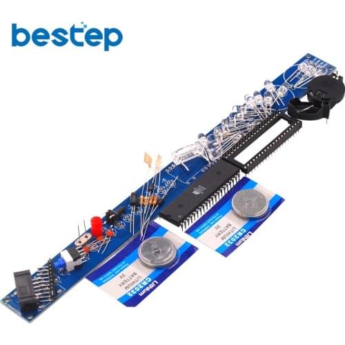 16LED Rocking Stick Electronic Kit Transparent Shell MCU POV Production DIY Training Parts Flashing Bar（no battery