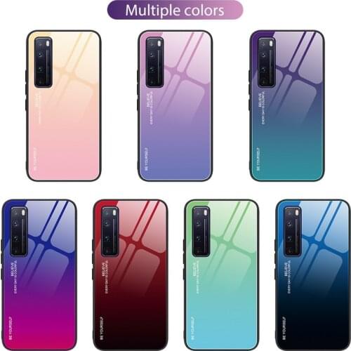 Gradient Glass Case for Huawei Nova 7 Pro nova7 7 SE Tempered Glossy Back Cover For Huawei Nova 7i nova 6 se 5 5i 5T Nova 4 3