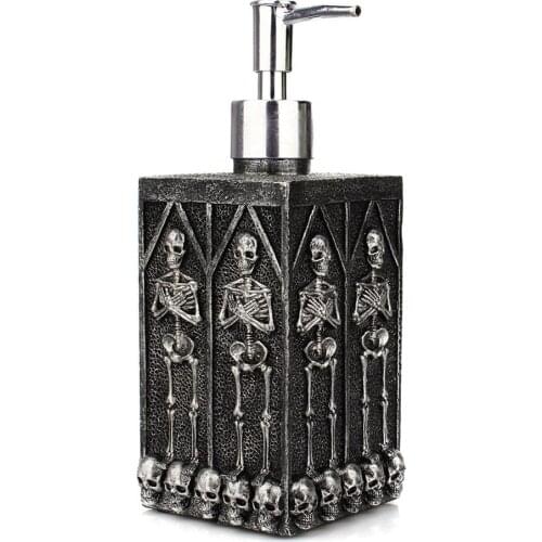 460ml Skeleton Liquid Bottle Creative Square Bottle Bathroom Hand Sanitizer Bottle Shampoo Shower Gel Empty Bottle