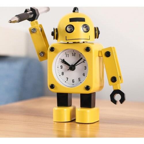 Creative Robot Small Alarm Clock Gift Bedside Small Clock Bedroom Children Decoration Alarm Clock Decoration Home Decoration