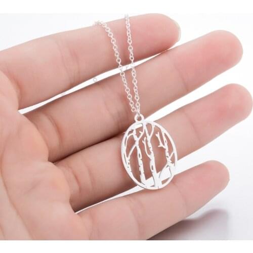 Daisies Lovely Birch Tree Shape Pendant Pendant Fashion Necklace Gift for Girls and Women Birthday Party