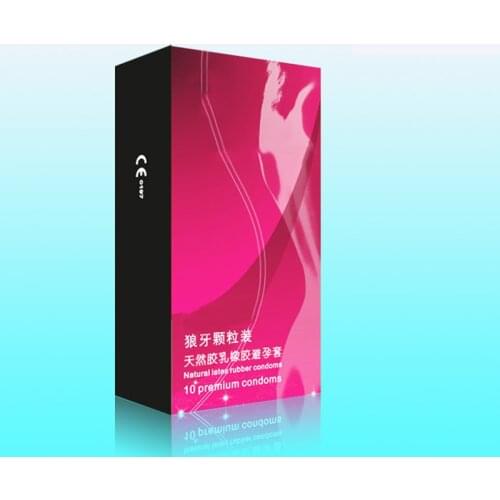 10Pcs/Box Big Particles 3D Spike Dotted Ribbed G-Spot Latex Condoms For Men Contraceptive Condoms Adult sex Products