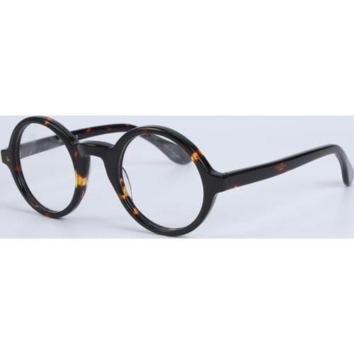 Optical Eyeglasses Frame Men Women With Case&Box Vintage Round Johnny Depp Computer Glasses Spectacle Frame Male Clear Lens