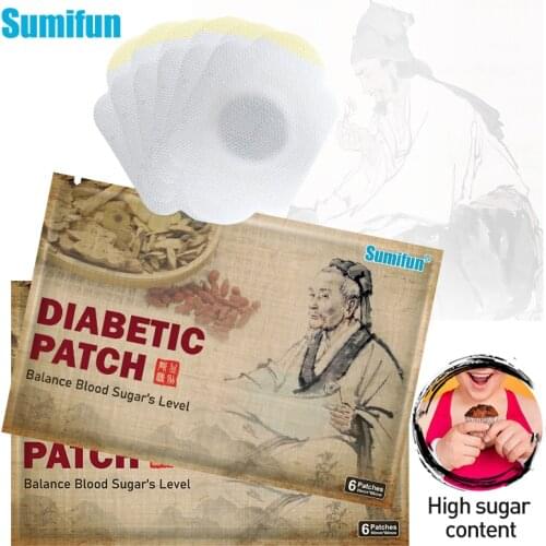 6pcs Sumifun Diabetic Patch Treatment Sugar Balance Plaster Hypoglycemic Lower Blood Glucose Herbal Medical Stickers