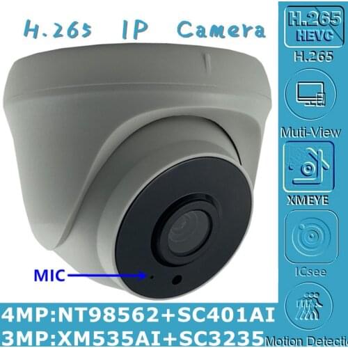 4/3MP Built-In MIC Audio H.265 IP Ceiling Dome Camera NT98562+SC401AI 2560*1440 3 Array LEDs Infrared Onvif CMS XMEYE IRC P2P