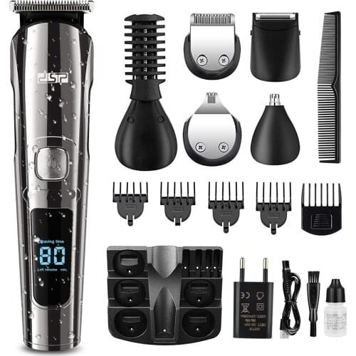 Professional Hair Trimmer Waterproof 6 in 1 Hair Clipper Electric Hair Cutting Machine Beard trimer Body Men Haircut 2021 New