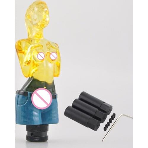 Gear Shift Knob Universal Car For Sedan Coupe SUV Crossover Truck Wagon Hatchback Yellow Crystal Clear Naked Sexy Lady Goddess
