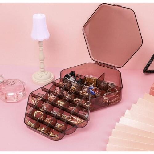 80% Dropshipping!!Large capacity earring box neat double-layer jewelry small jewelry box storage box girl