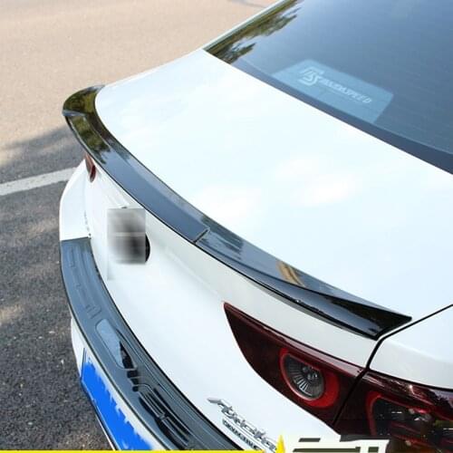 Trunk Spoiler Carbon Surface ABS Material Rear Ducktail Spoiler For Mazda 3 sedan 20 21 14 - 19