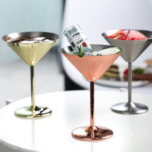 Margarita Cup Stainless Steel Goblet Champagne Cup Wine Glass Cocktail Glass Creative Metal Wine Glass for Bar Restaurant