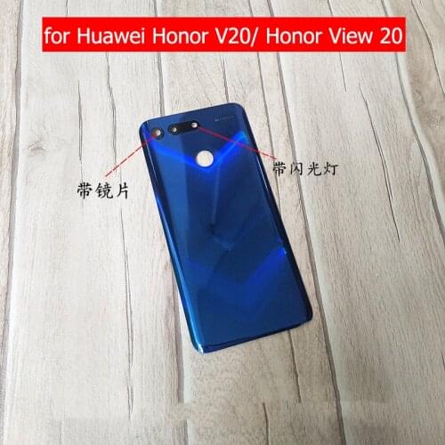 For Huawei Honor V20/ View 20 Glass Battery Back Cover Rear Cover Housing Door Camera Glass Lens Frame Spare Parts