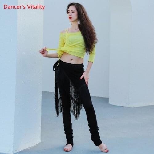 Belly Dance Top Or Pants 7-Point Sleeve Shirt Trousers Practice Clothes Female Adult Elegant Performance Training Clothing
