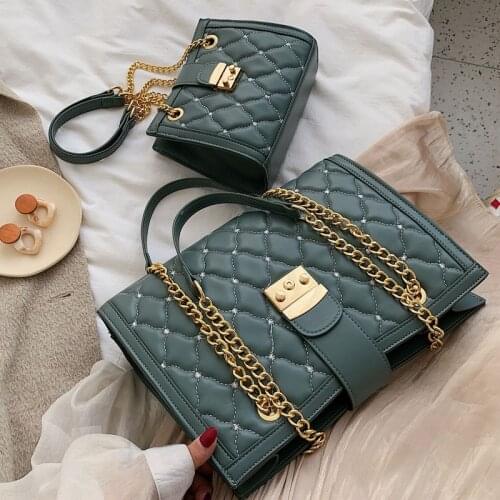 Vintage Crossbody Female Tote Bag 2020 New Quality pu Leather Womens Designer Handbag Lock Chain Shoulder Messenger Bags