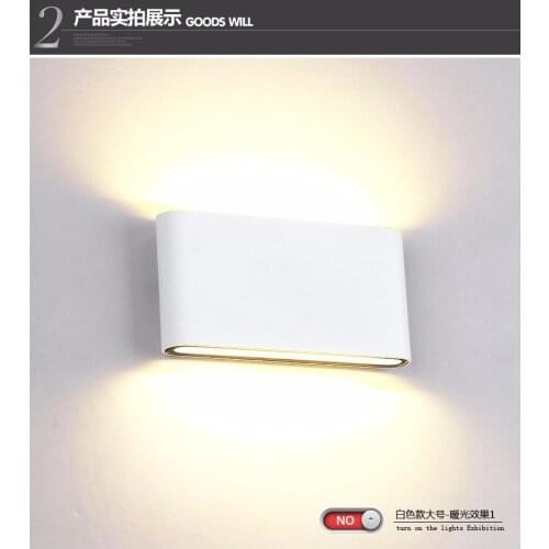 Indoor Outdoor Lighting Dimmable COB LED Wall Light 6W 12W AC85-265V Up&Down LED Wall Lamps White/Warm White Living Room Bedroom