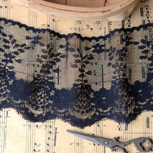Hot selling Clothing accessories Black H8501 floral embroidery lace Lace accessories