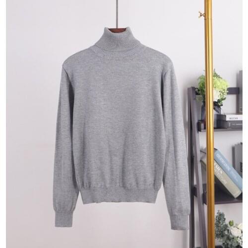 High-neck knitted bottom sweater womens autumn/winter 2019 set of the head-to-toe sweater trim short long-sleeved knitwear