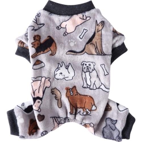 Winter Dog Clothing Four Legs Dog Clothes Pajamas Fleece Jumpsuit Warm Pet Clothing Outfit Small Dog Apparel #7