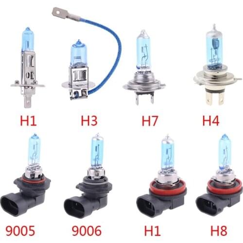1pc Halogen Bulb 12V 55W 5000K Quartz Glass Car Headlight Lamp H1/H3/H4/H7/H11 T8WF