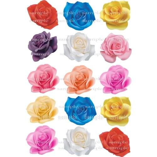 15 Big Real Rose Edible Cake Topper Wafer Rice Paper for Wedding Cake Decoration Cupcake Cookie Topper Birthday Party Decor Gift