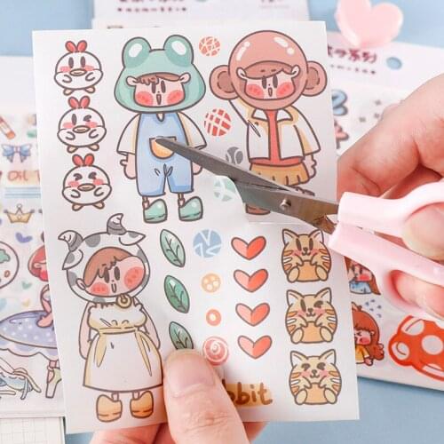 170x105mm Kawaii Cute Paper Sticker Journal Cartoon DIY Diary Planner Stickers Decorative Scrapbooking Sticky Stationery