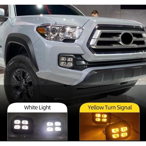 2PCS Car DRL For Toyota Tacoma 2016 2017 2018 2019 2020 LED Daytime Running Lights Daylight Turn Signal Car Styling Fog light