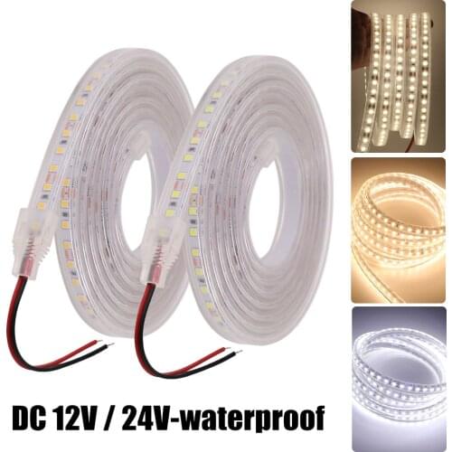 2835 LED Strip DC 12V 120LEDs/m IP67 Waterproof DC 24V Flexible Tape LED Light Lamp Natural White 4000K /Warm White