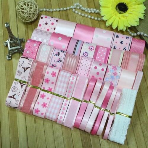 35 Yards---High Quality Pink Princess DIY Ribbon Set