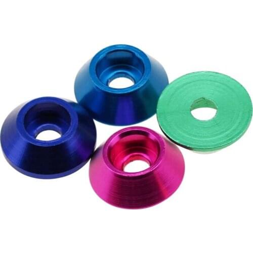 5pcs M2 M2.5 M3 M4 fisheye washers cone washer concave holes protector cup head gaskets aluminum alloy gasket crimson color