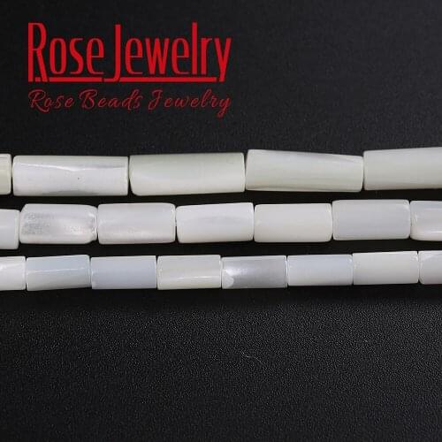 Free Shipping Natural White Shell Cylindrical Shape Loose Charms Beads 15'' Strand 4-8 5-10 5-15 mm Pick Size For Jewelry Making