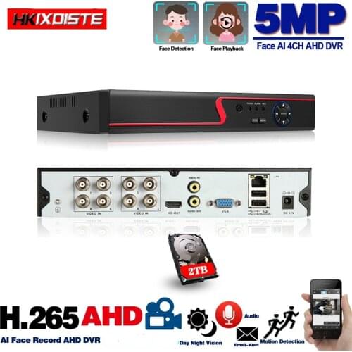 5MP DVR 8 Channel CCTV Digital Video Recorder for CVBS AHD Analog Camera Face Recognition Video Surveillance DVR Recorder 8CH