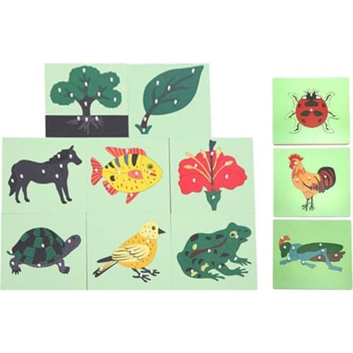 Kids Wooden Toys Montessori Flower/Plant/AnimalsPuzzle Early Childhood Education Preschool Training Learning Gifts for Children