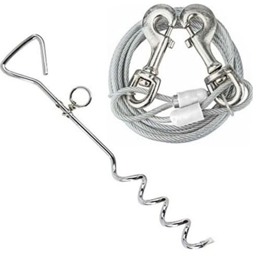 Dog Fixed Pile And Dog Tie Out Cable Universal Tent Nial Portable Dog Pile with Rope Outdoor Camping Garden Dog Stake