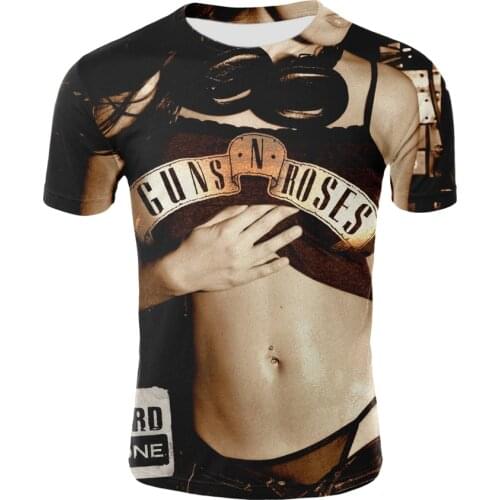 Summer hot sale new style 3D sexy beauty skull T-shirt punk rock style T-shirt male printing casual T-shirt round neck short sle