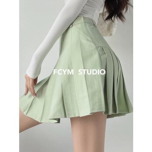 Sexy women short skirt cute sweet girls pleated skirt summer high waist solid color mini skirts summer female skirt