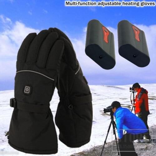 Motorcycle Heated gloves Three-level thermostat electric heating Guantes lithium battery heating warm ski gloves