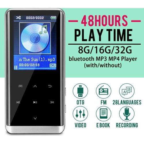 32GB bluetooth MP3 Player Earphones HiFi fm Radio mini USB mp3 Sports MP 4 HiFi Portable Music Players Voice Recording Recorder
