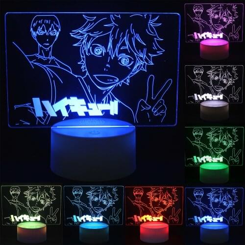 3D LED Illusion Lamp Night Light, Japan Anime 16 Color Change with Remote/USB Charge, Xmas Party Valentines Day Gift/Birthday