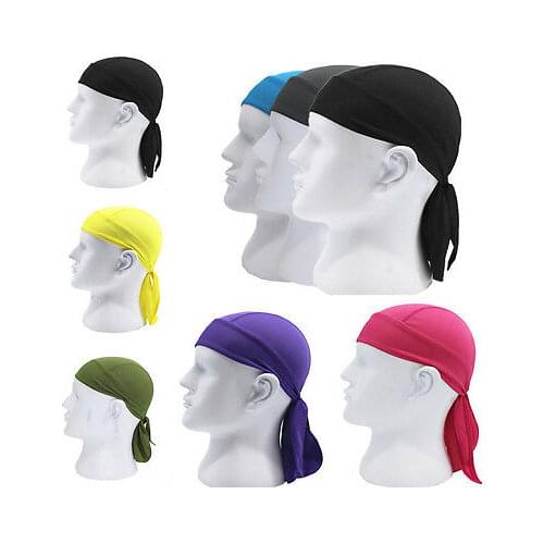 Newest trendy summer pure color swimming cap beach Breathable Multi Function Men Bike Headband Cycling Bandana Pirate Head Scarf