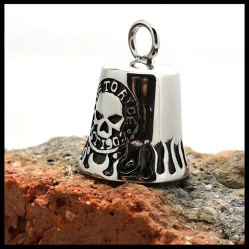 New Skull Top Biker Fashion Tinkle Bell Pendant Stainless Steel Motorcycles Biker New Arrival Jingle Bell Pendant