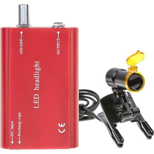 New Headlamp 5W LED Headlight Power Full Light with Filter Clip-on Type + Cloth Bag DY-007